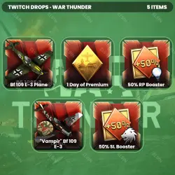 War Thunder Twitch Drops 5 items