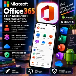 Microsoft Office 365 for Android 12-months account