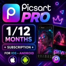 Picsart PRO 1/12 MONTHS SUBSCRIPTION FOR IOS - ANDROID